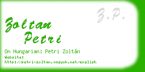 zoltan petri business card