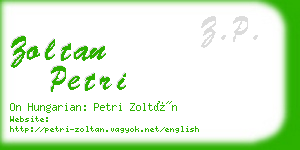 zoltan petri business card